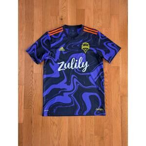 Adidas Seattle Sounders FC 2021/22 Mens L Authentic Away Jimi Hendrix Jersey EUC